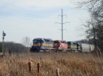 Westbound #487 in the East Siding awaiting a new crew